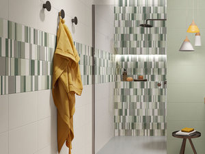 Rivestimento Paint Block Sage 25X40 Decoro Geometrico Verde